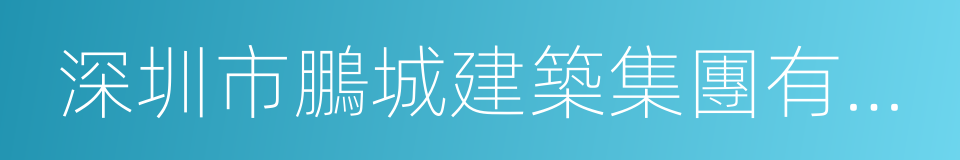 深圳市鵬城建築集團有限公司的同義詞