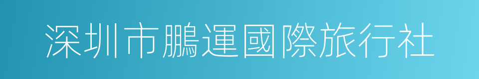 深圳市鵬運國際旅行社的同義詞