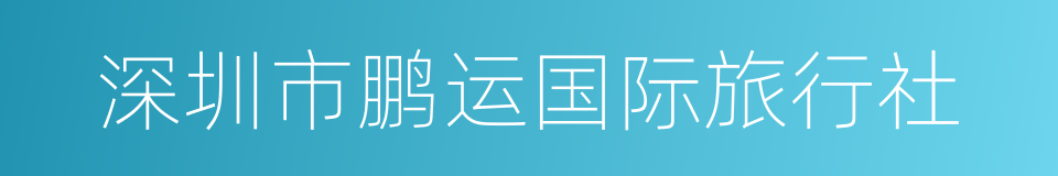 深圳市鹏运国际旅行社的同义词