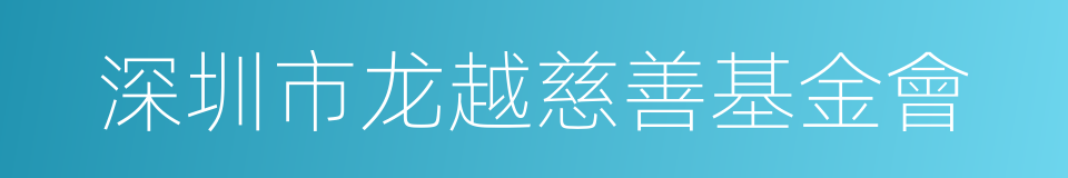 深圳市龙越慈善基金會的同義詞