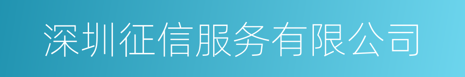 深圳征信服务有限公司的同义词