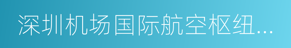 深圳机场国际航空枢纽建设工作方案的同义词