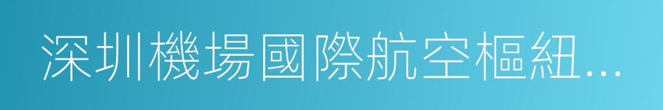 深圳機場國際航空樞紐建設工作方案的同義詞