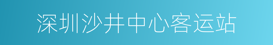 深圳沙井中心客运站的意思