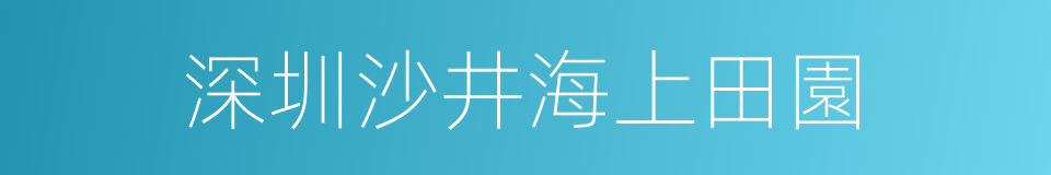 深圳沙井海上田園的同義詞