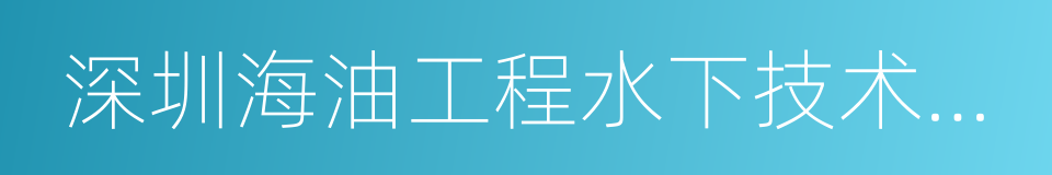 深圳海油工程水下技术有限公司的同义词