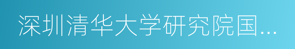 深圳清华大学研究院国际教育学院的同义词