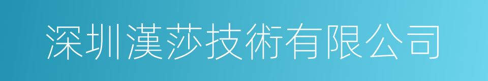 深圳漢莎技術有限公司的同義詞
