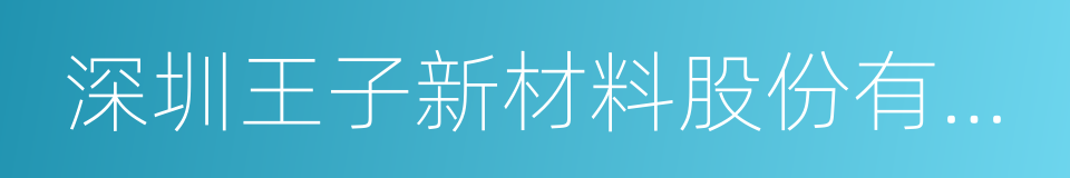 深圳王子新材料股份有限公司的同义词