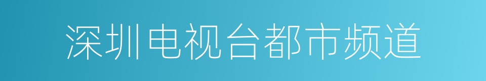 深圳电视台都市频道的同义词