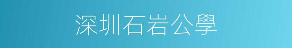深圳石岩公學的同義詞