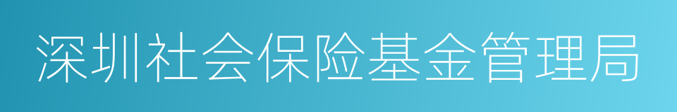 深圳社会保险基金管理局的同义词