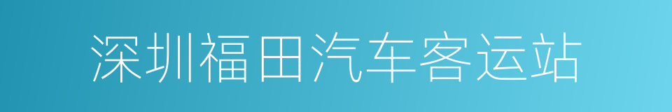 深圳福田汽车客运站的同义词