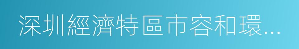 深圳經濟特區市容和環境衛生管理條例的同義詞