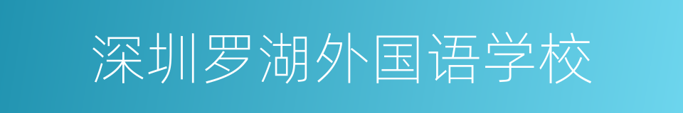 深圳罗湖外国语学校的同义词