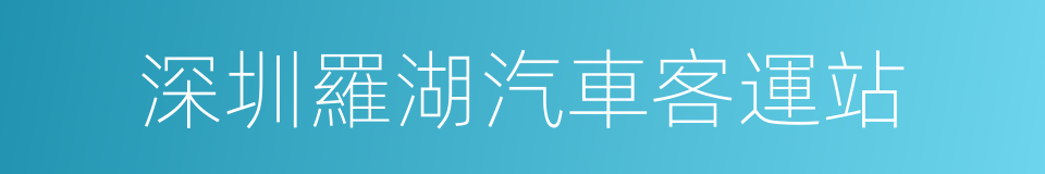 深圳羅湖汽車客運站的意思