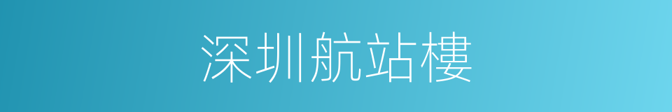 深圳航站樓的同義詞