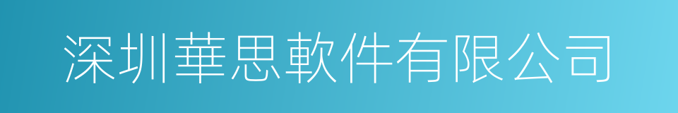 深圳華思軟件有限公司的同義詞