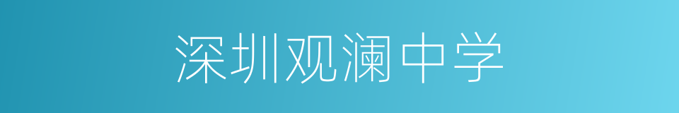深圳观澜中学的同义词
