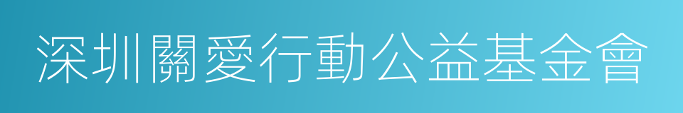 深圳關愛行動公益基金會的同義詞