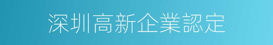 深圳高新企業認定的同義詞