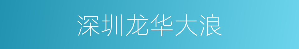深圳龙华大浪的同义词