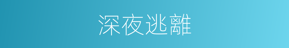 深夜逃離的同義詞