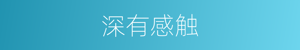 深有感触的意思