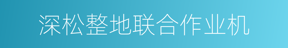 深松整地联合作业机的同义词