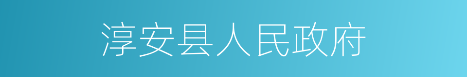 淳安县人民政府的同义词