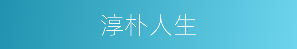 淳朴人生的同义词