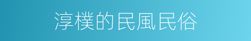 淳樸的民風民俗的同義詞