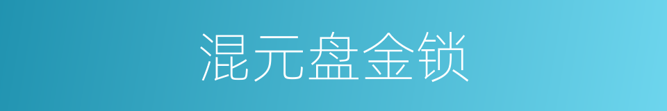 混元盘金锁的同义词
