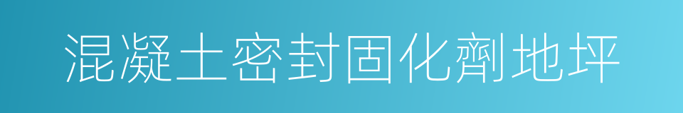 混凝土密封固化劑地坪的同義詞