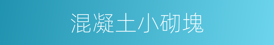 混凝土小砌塊的同義詞
