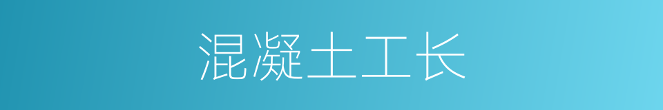 混凝土工长的同义词