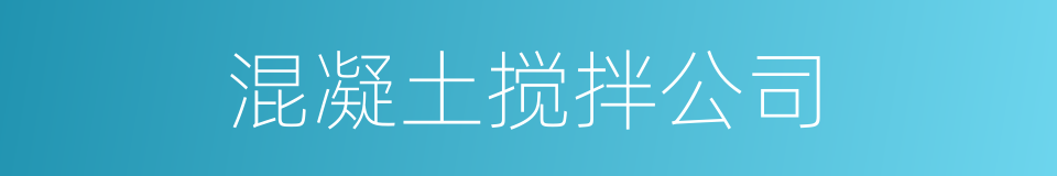 混凝土搅拌公司的同义词