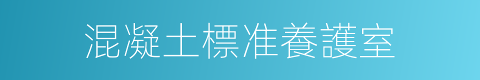 混凝土標准養護室的同義詞
