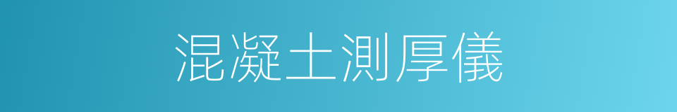 混凝土測厚儀的同義詞