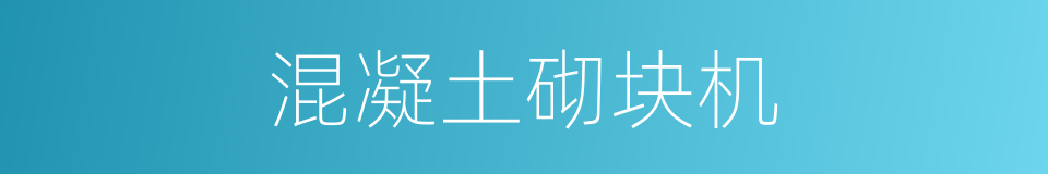 混凝土砌块机的同义词