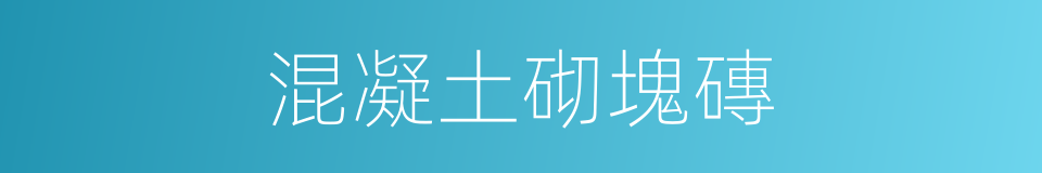 混凝土砌塊磚的同義詞