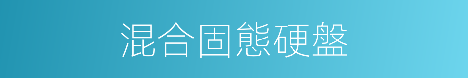 混合固態硬盤的同義詞