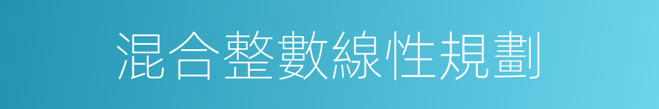 混合整數線性規劃的同義詞