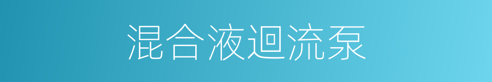 混合液迴流泵的同義詞