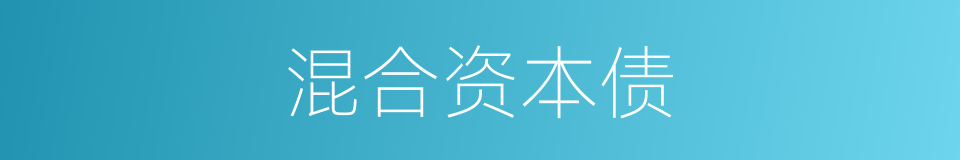 混合资本债的同义词