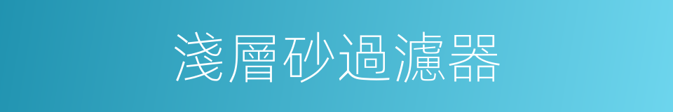 淺層砂過濾器的同義詞
