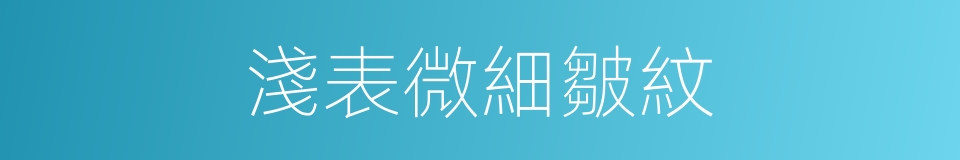 淺表微細皺紋的同義詞