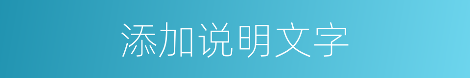 添加说明文字的同义词