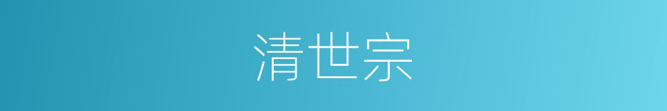 清世宗的同义词