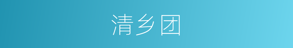清乡团的意思